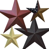 Metal Barn Star Primitive Tin Black, Red, Ivory, or Colonial 842756091716  371779214529